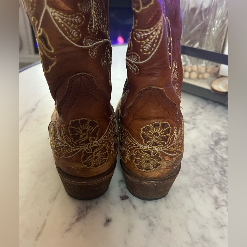 Macie Bean M8041 Ladies Embroidered Western Boot Whiskey Bent Foot Snip Toe 7 - Picture 10 of 11
